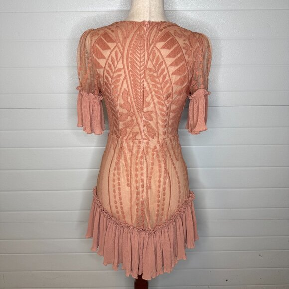 The Clothing Company Beige Lace Ruffle Mini Dress - Picture 4 of 6